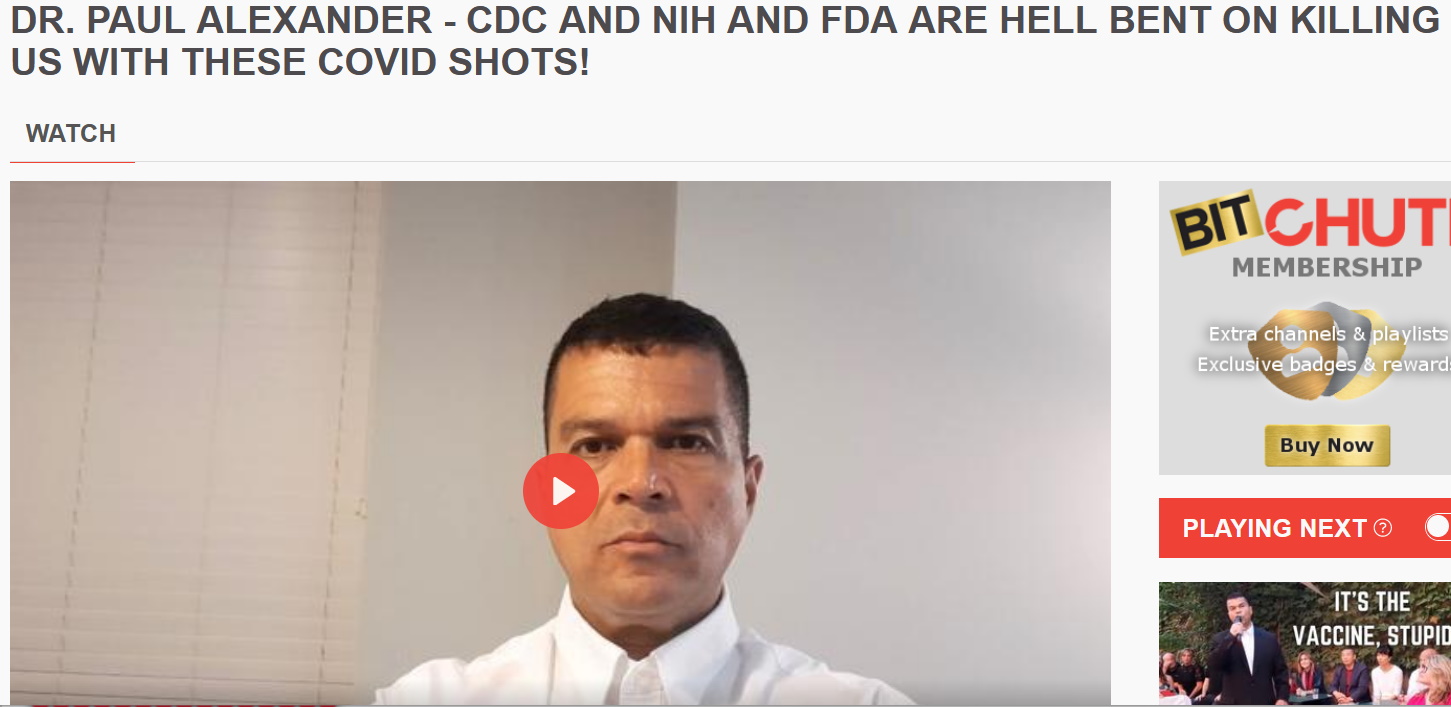 Dr. Paul Alexander – CDC and NIH and FDA are Hell Bent on Killing Us With These COVID Shots!