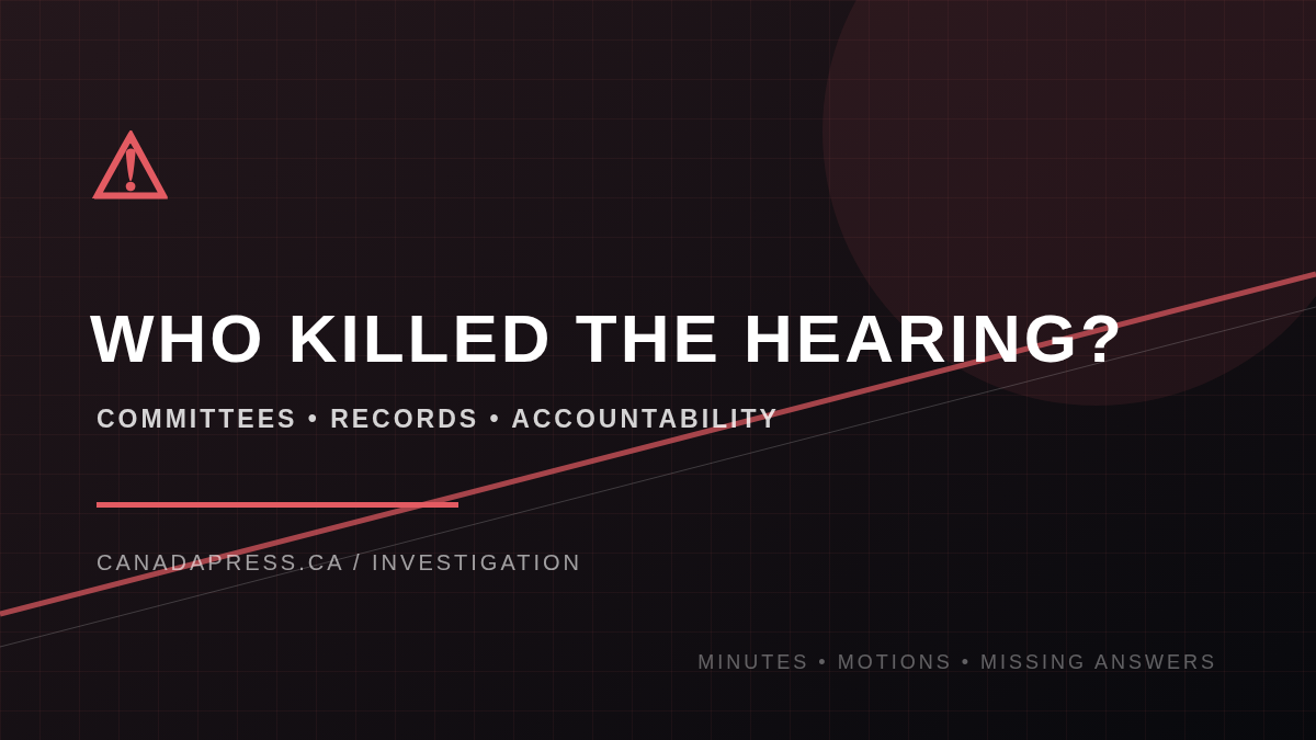The Committee Shutdown Files: How Ottawa Turns Parliamentary Scrutiny Into a Dead End